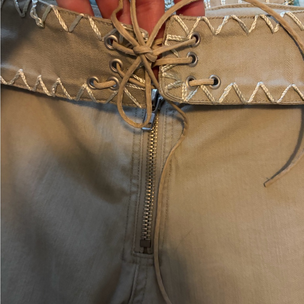 Vintage Crest Tan Embroidered Flare Pants - Picture 8 of 14